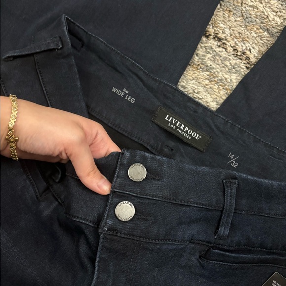 Liverpool The Wide Leg Jeans Sz 14/32 NWT | Liverpool Dark Wash Wide Leg Jeans- - Picture 3 of 16